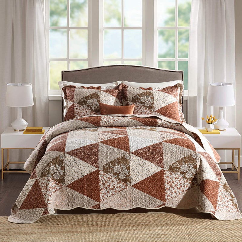 Travan 3-Piece Queen Quilt Sets with Shams Oversized Bedding Bedspread Reversible Coverlet Set, Queen Size - Image 1